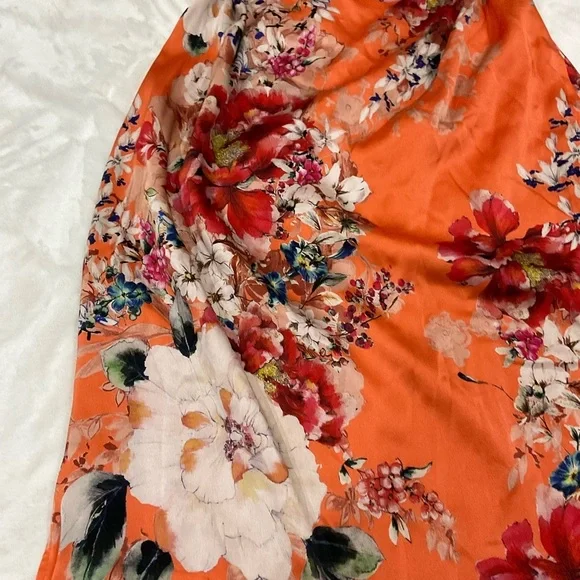 St. John Silk Vibrant Floral Midi Dress - Picture 3 of 16